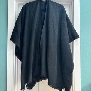 Old Navy Black Poncho with Fringe